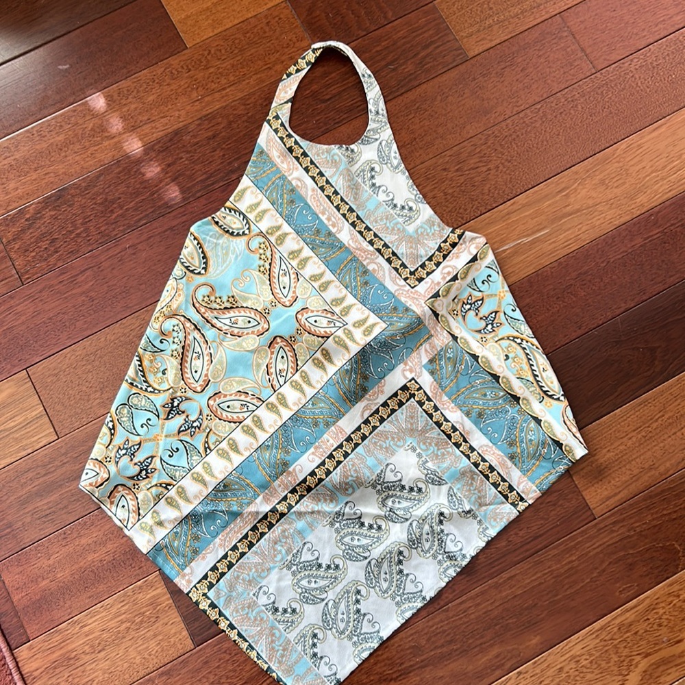 Bishop and Young Corsica handkerchief halter top.